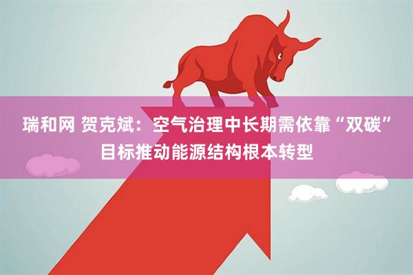 瑞和网 贺克斌：空气治理中长期需依靠“双碳”目标推动能源结构根本转型