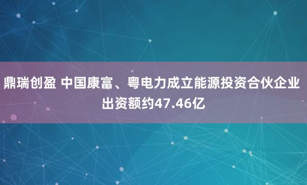 鼎瑞创盈 中国康富、粤电力成立能源投资合伙企业 出资额约47.46亿